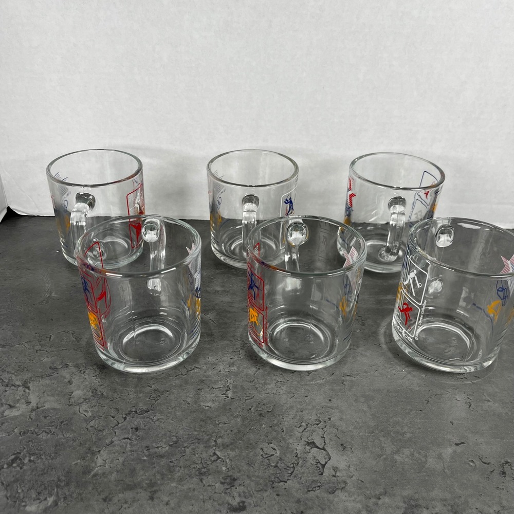 Vintage 1984 McDonald's Los‎ Angeles Olympic Games Glass Mugs Set of 6 VTG - Picture 4 of 9